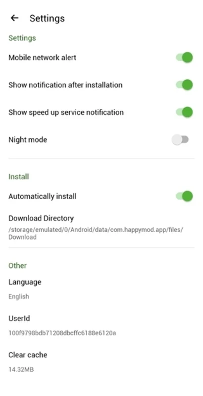 Android kullanıcıları için çeşitli modlanmış uygulamaları sunan HappyMod ana ekran görüntüsü.