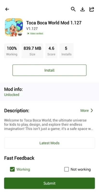 HappyMod APK’nın güncel sürüm özelliklerini ve indirme seçeneklerini gösteren detay ekranı.